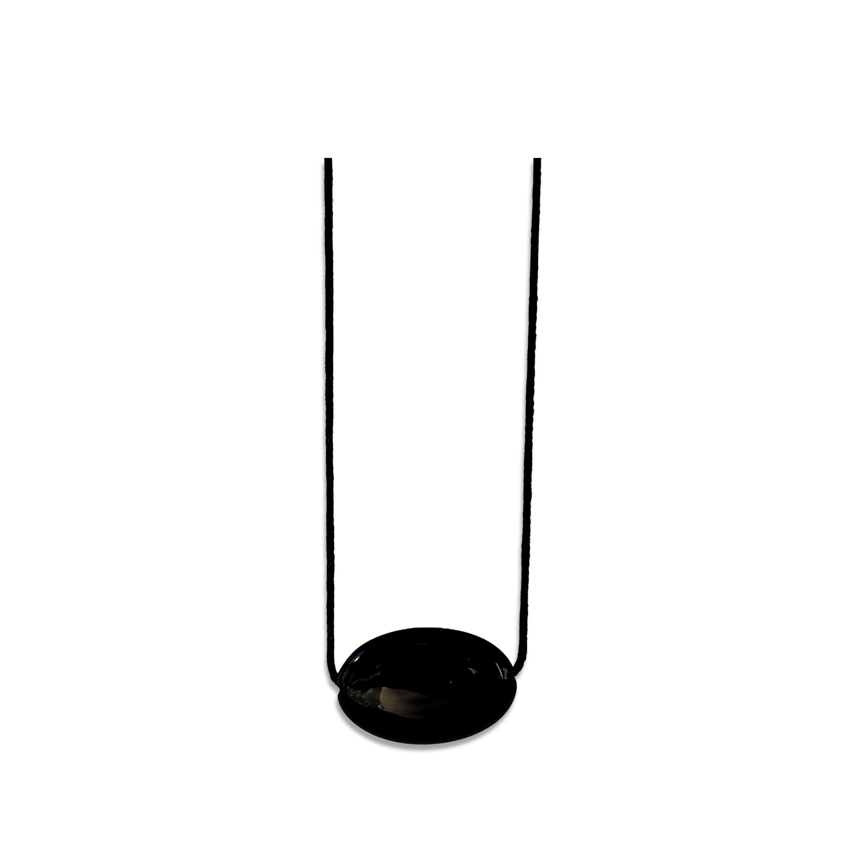 Black Glass Oval Necklace